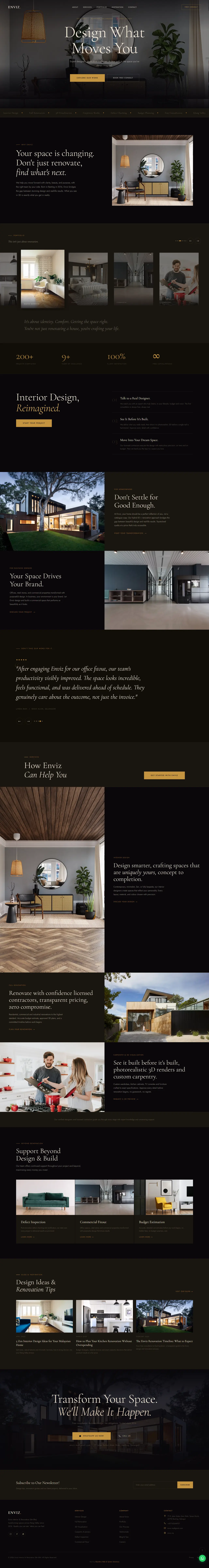 Enviz Interior Design - Corporate Website by SkyInfers